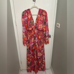 Women’s Floral-Print Cutout Midi Dress